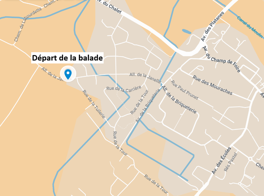 Carte indiquant le point de départ de la balade